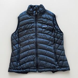 Patagonia Down Puffer Sweater Vest Women M Black Goose Insulated Jacket 84627
